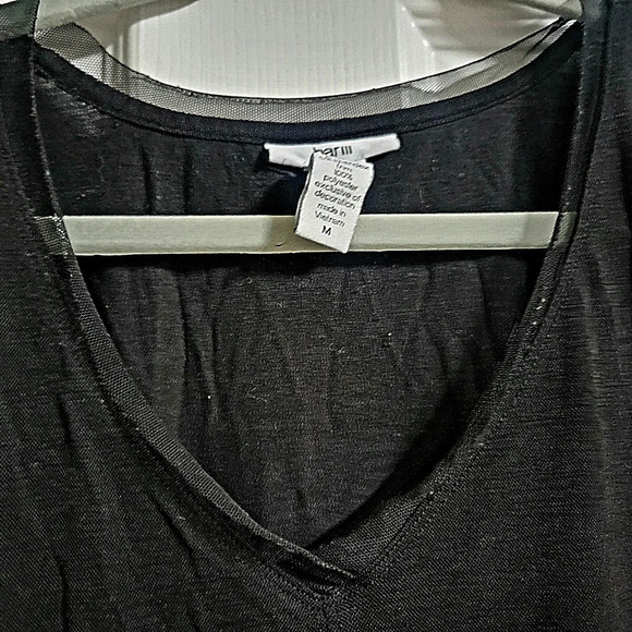 Bar III - Black Athletic Top with Mesh Trim, Size M - Picture 5 of 5